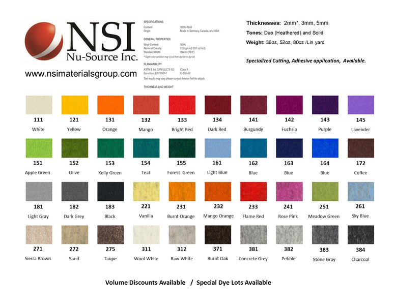 Merino Design Felt from Germany